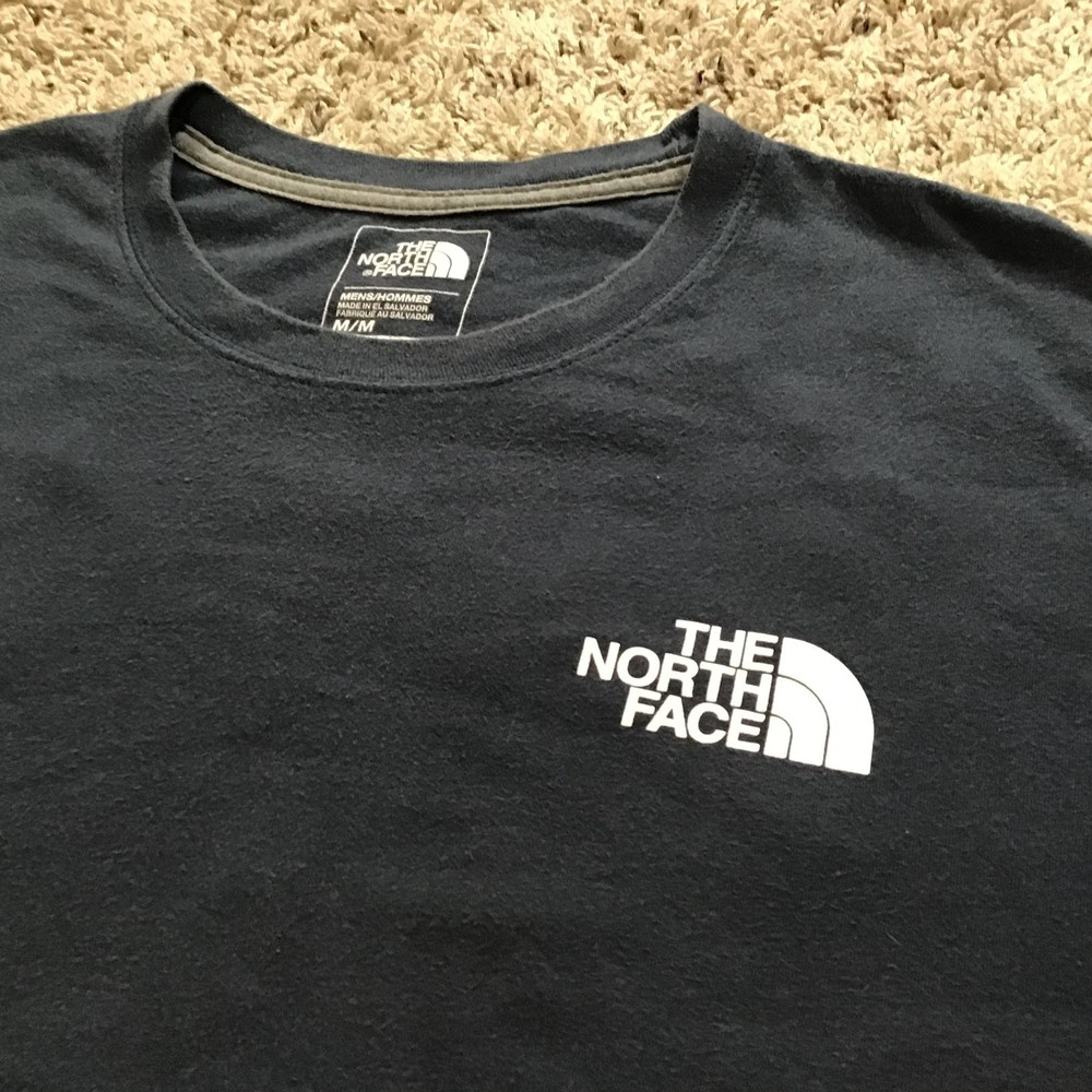 North Face Tee Shirt Navy Blue Unisex Medium White Graphic